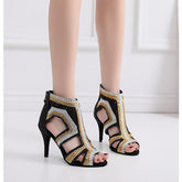 Women's Sparkling Rhinestone Glitter 10cm/8.5cm Heels Dance Boots JazSalsa Dancing Shoes