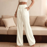 Straight-Leg Trousers With Lace-Panel Pockets