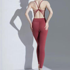 Women's Aerial Yoga Jumpsuit Body Training Fitness Beauty Back Dance Jumpsuit