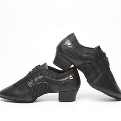 Women's Microfiber Leather 3.5cm Heels Modem With Lace-up Teaching & Practice Dance Shoes