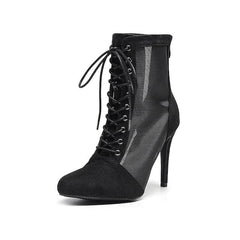 Women's Lace up Rubber Sole Customized High Heel Salsa JazDance Shoes Dance Heels Boots