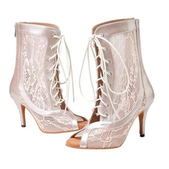Women's Leatherette Customized Heel Latin Shoes Dance Boots Ballroom Dance Shoes