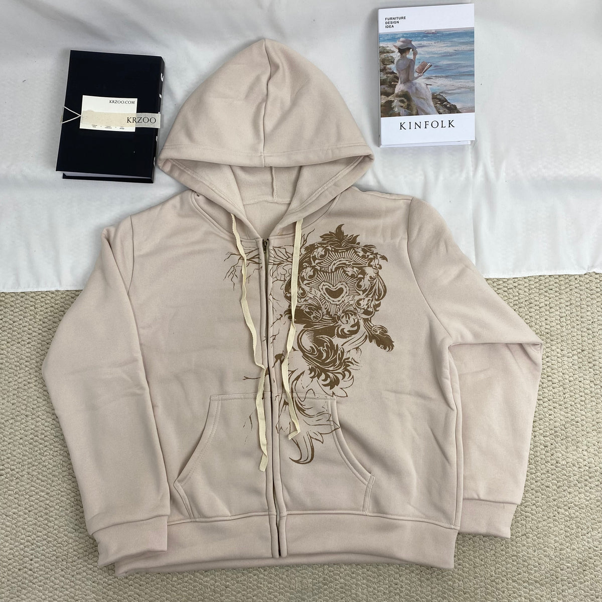 Street  Style Printed ip-Up Jacket