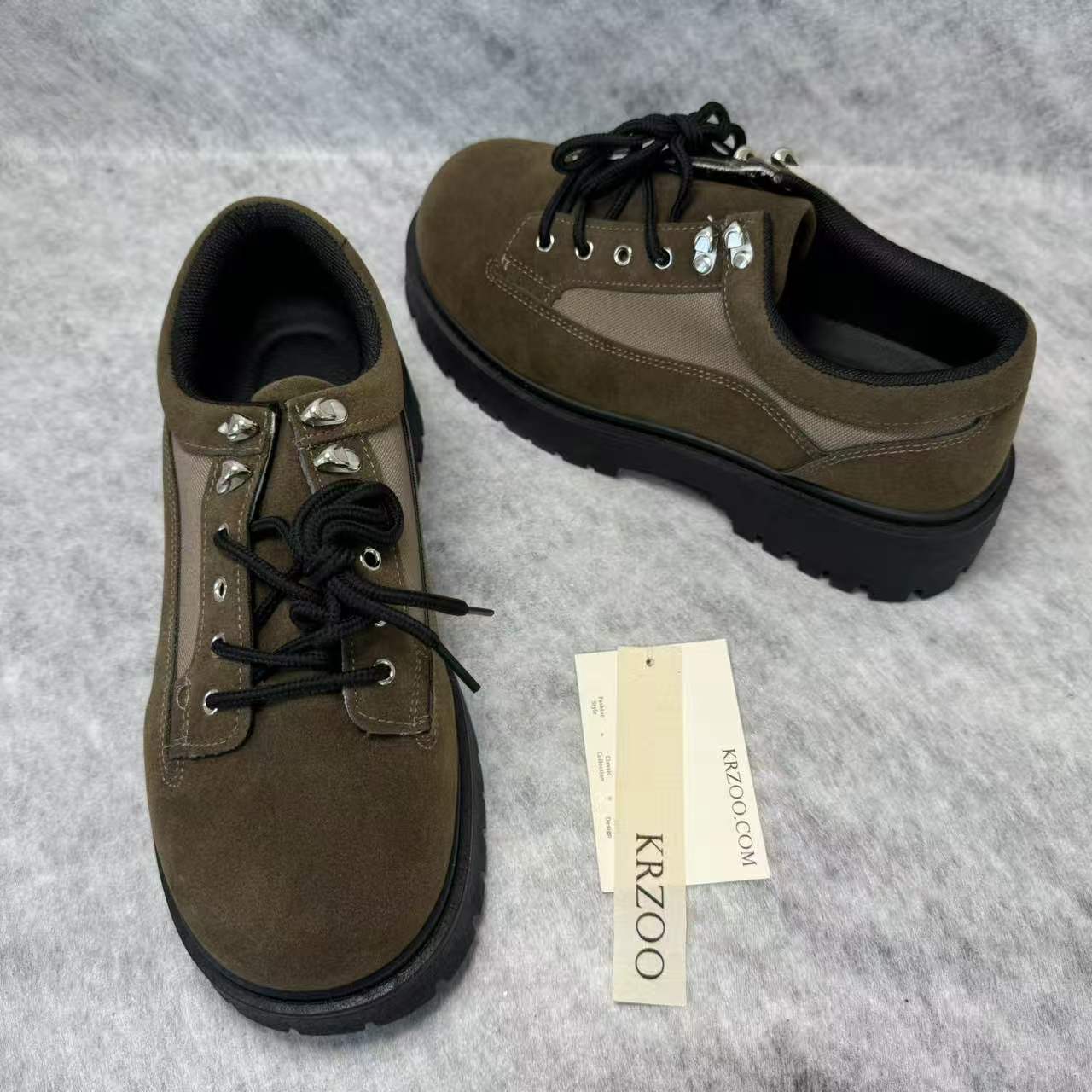 High-top low-cut thick-soled casual leather shoes