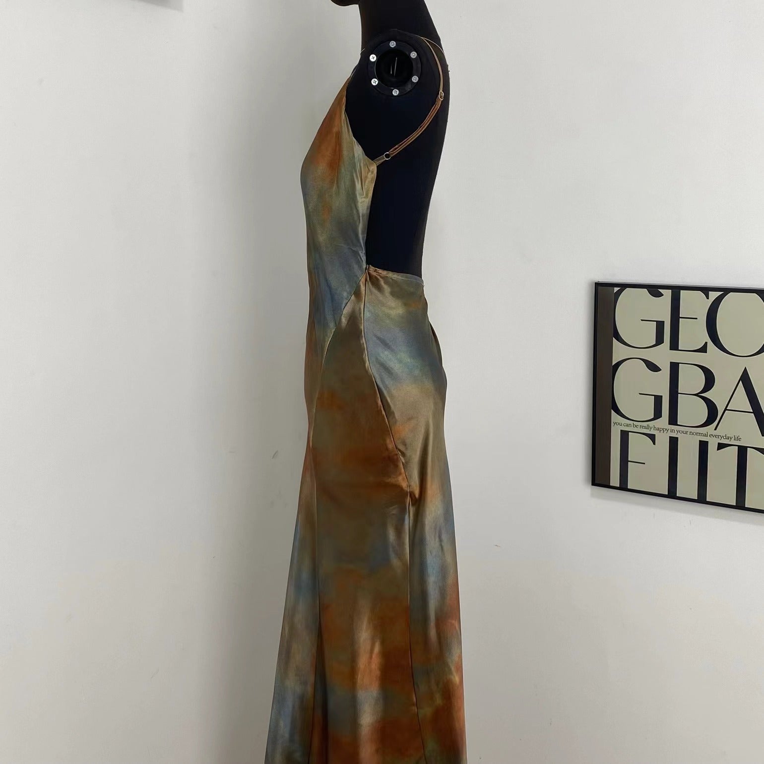 Rainbow Print Slip Dress