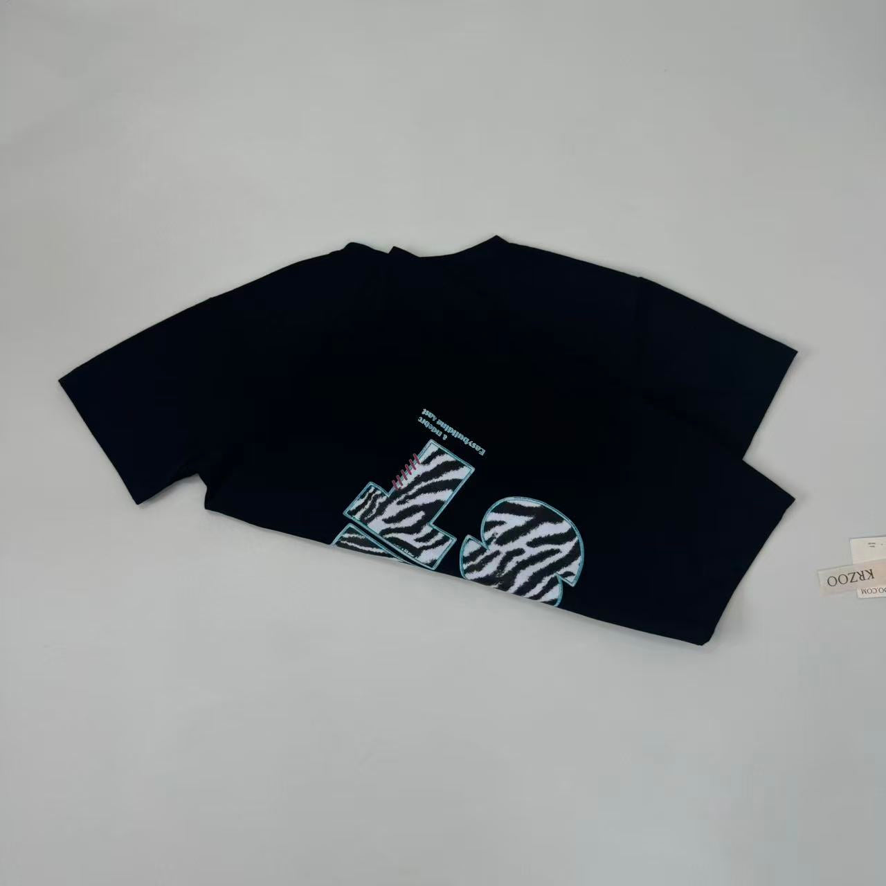 Cotton printed short-sleeved T-shirt