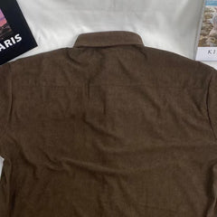 Letter Embroidered Corduroy Shirt