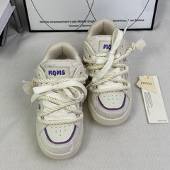 Leather platform casual sneakers