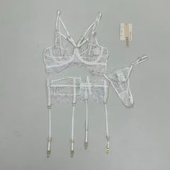 Lace ultra-thin lingerie set of three pieces