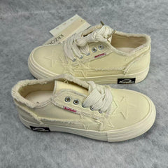 Star embroidery platform canvas shoes