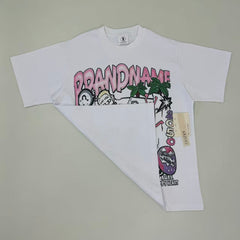 Printed loose-fitting pure cotton short-sleeved shirt