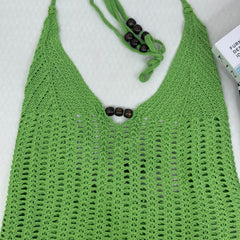 Openwork knitted low-cut skirt