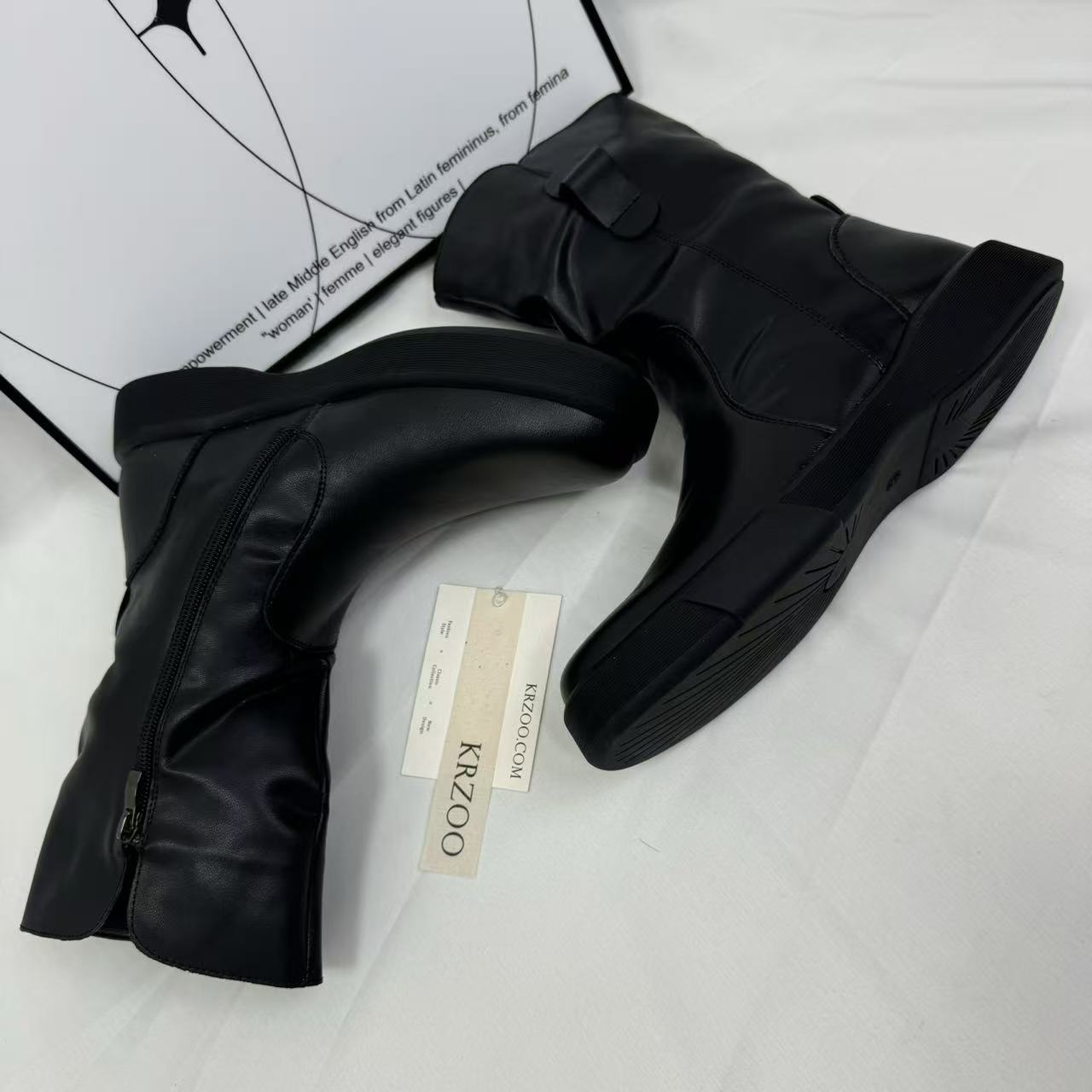 Ruffled side-zip ankle boots