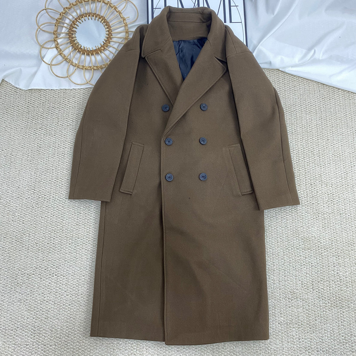 Double-Breasted Cashmere Trench Coat
