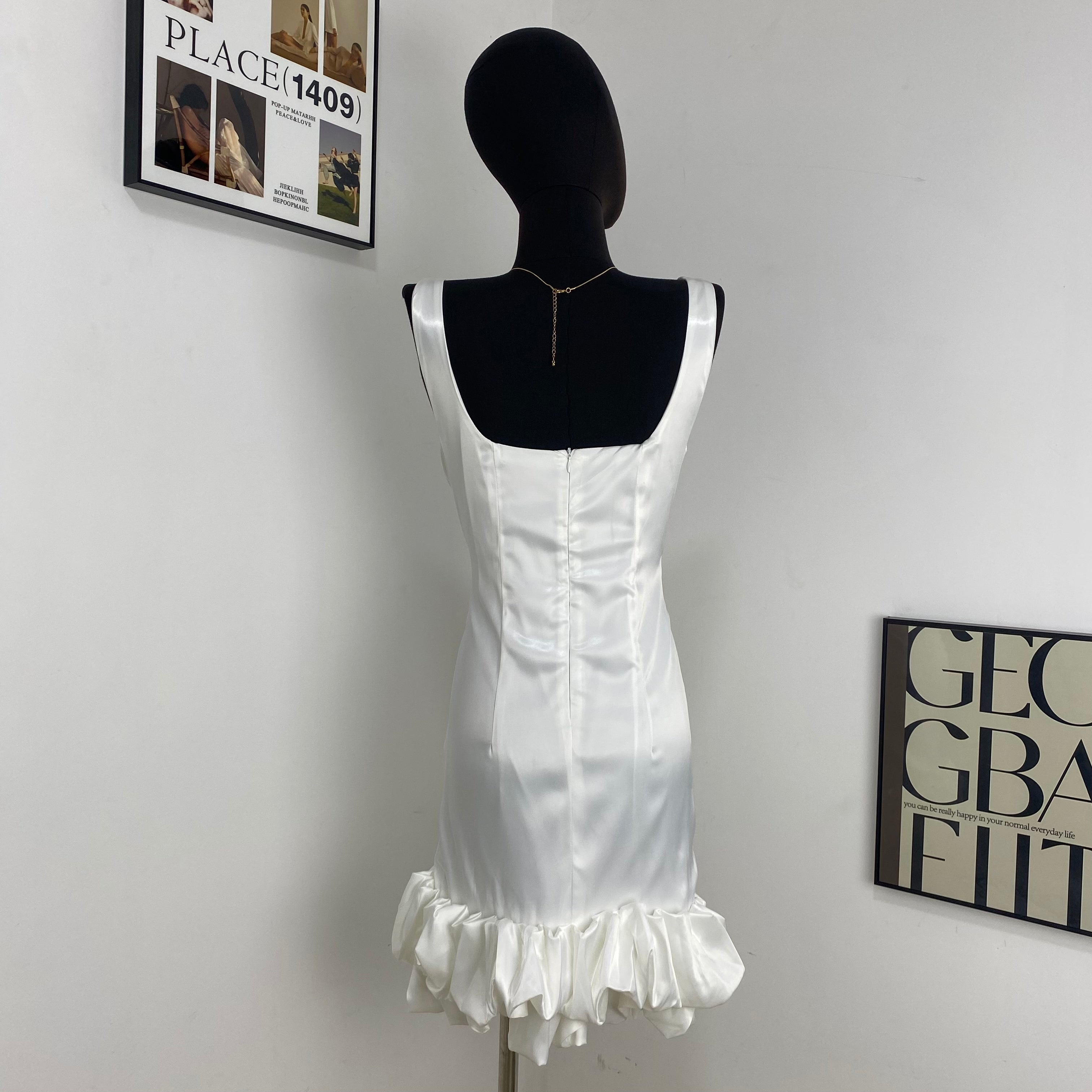 Strapless Ruffled Suspender Skirt