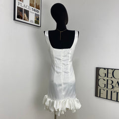 Strapless Ruffled Suspender Skirt