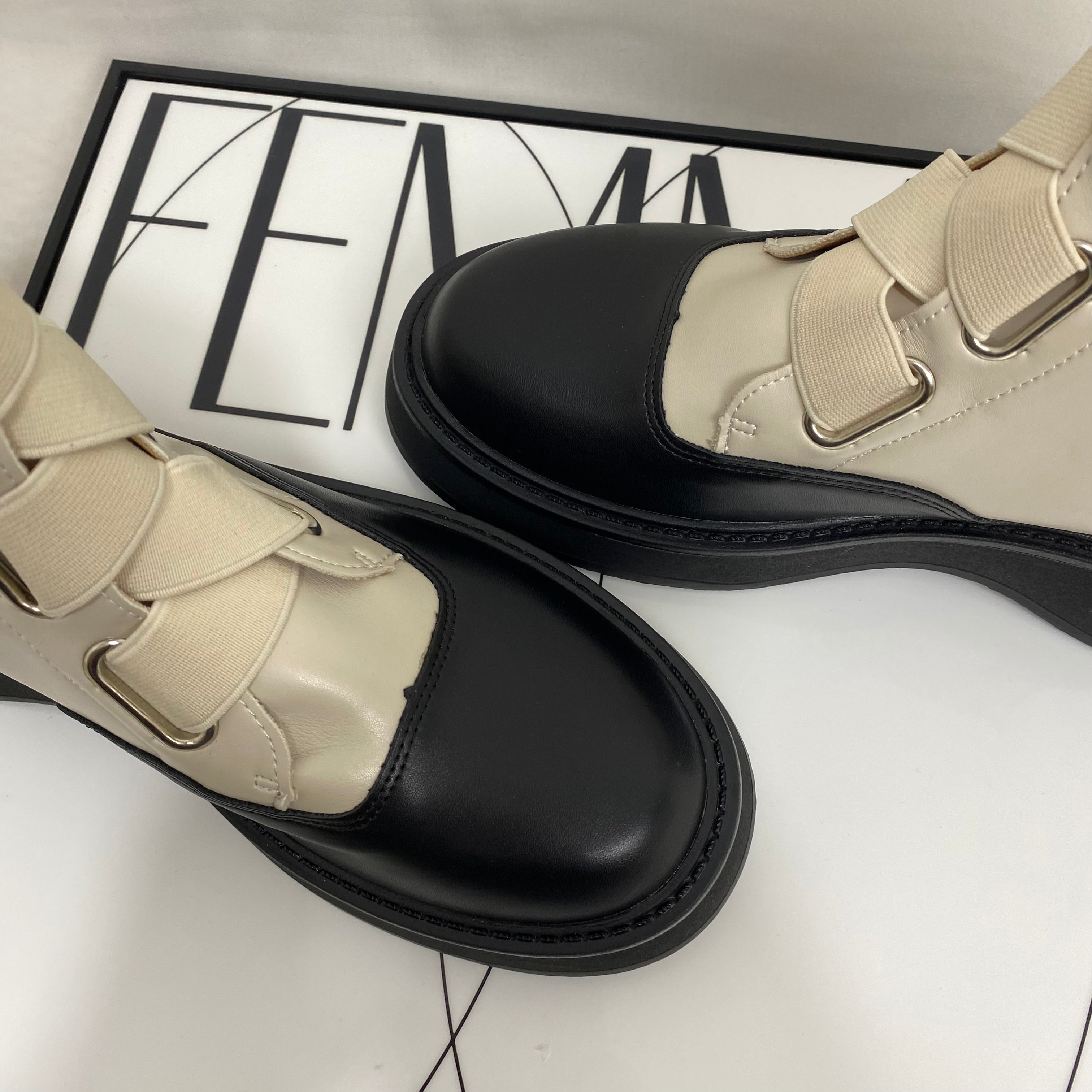 Genuine Leather Round Toe Martin Boots