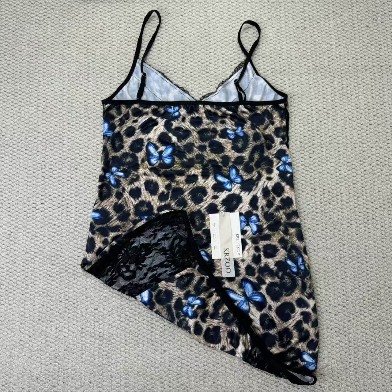 Leopard print butterfly pattern pajamas