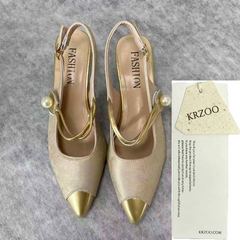 Pointed-toe one-piece square-heel headband