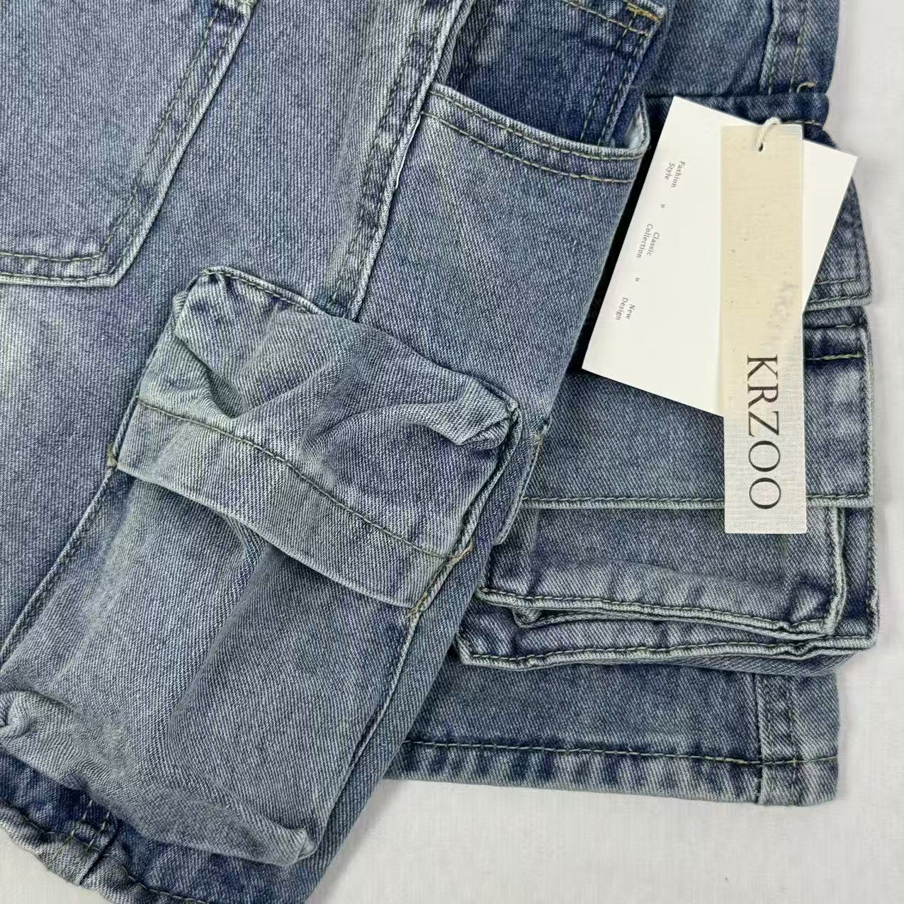 Stretch-fit work pants with pockets short skirt