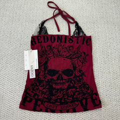 Y2K Skull Head Necklace T-Shirt