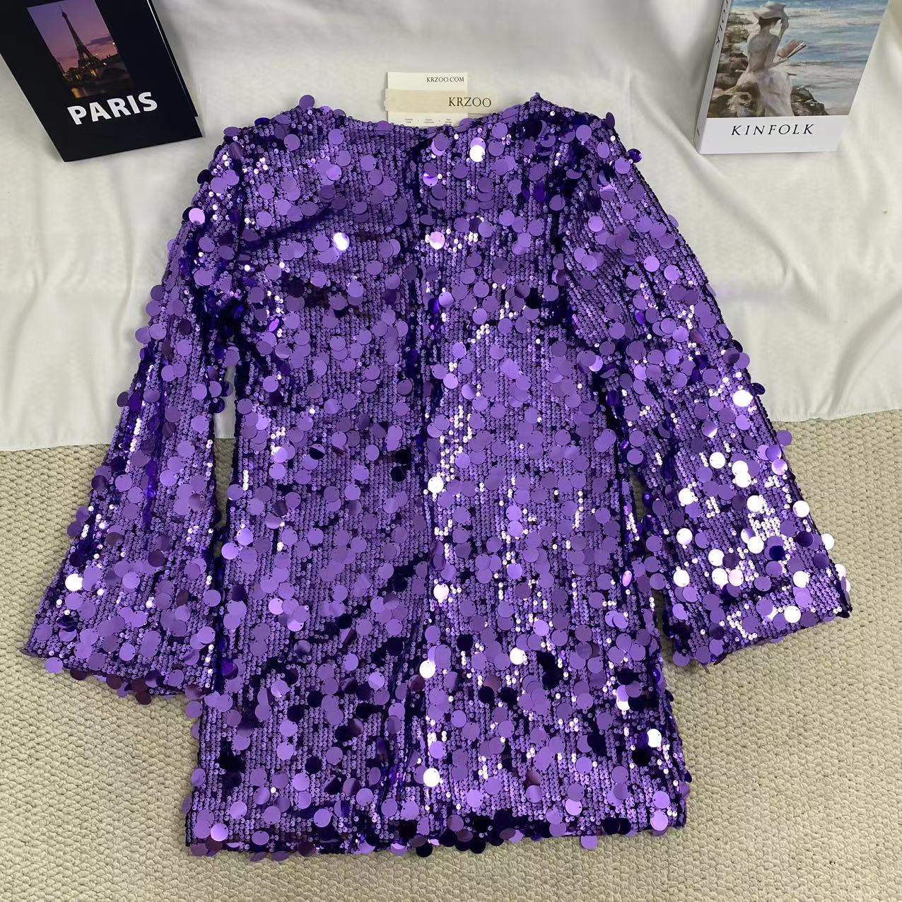 Short Dress With Large Sequins