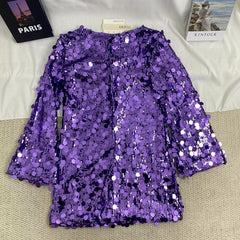 Short Dress With Large Sequins