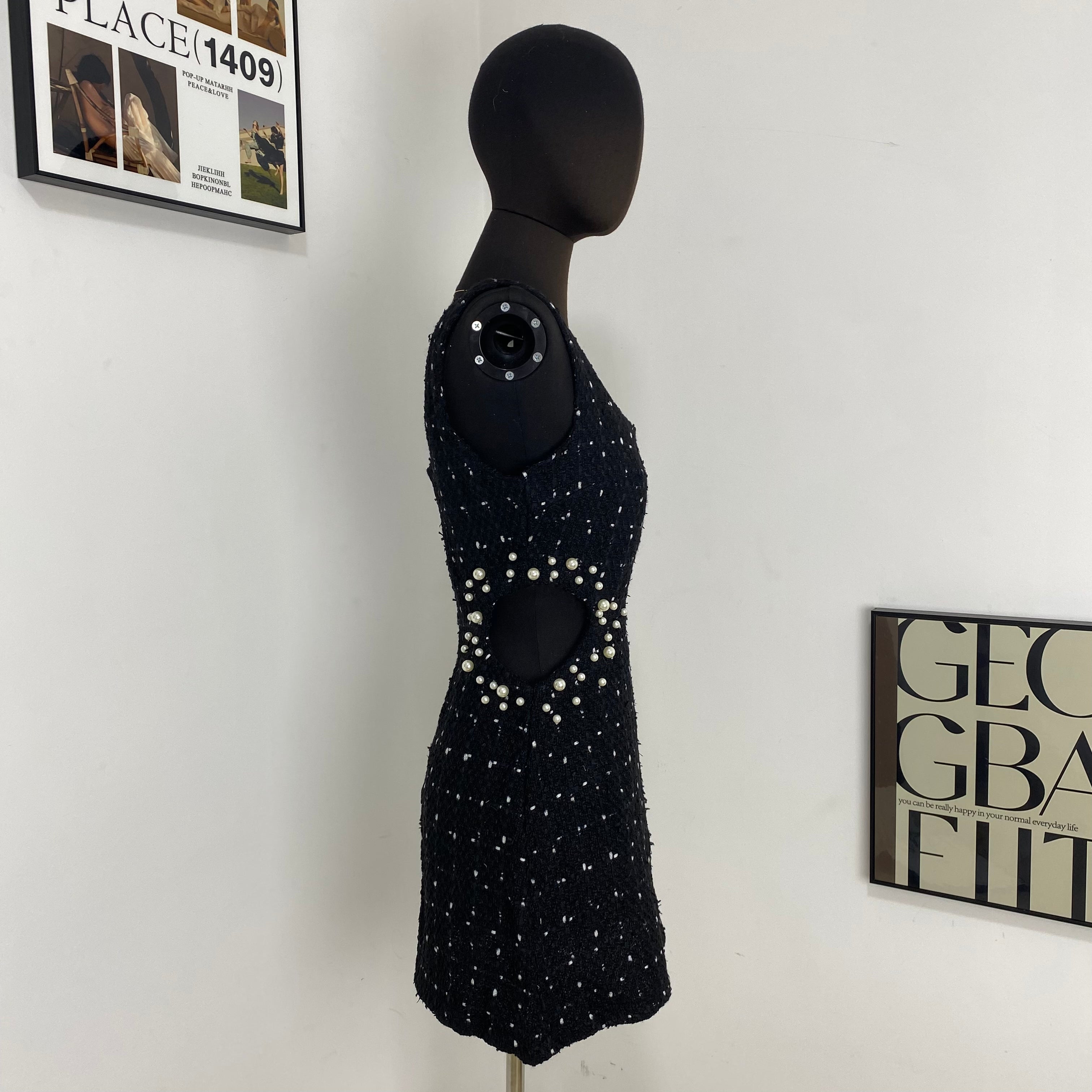 Pearl-Embellished Slip Dress