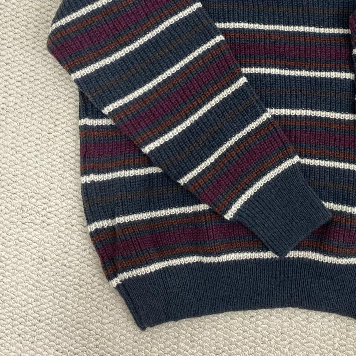 Retro Contrast Striped Sweater