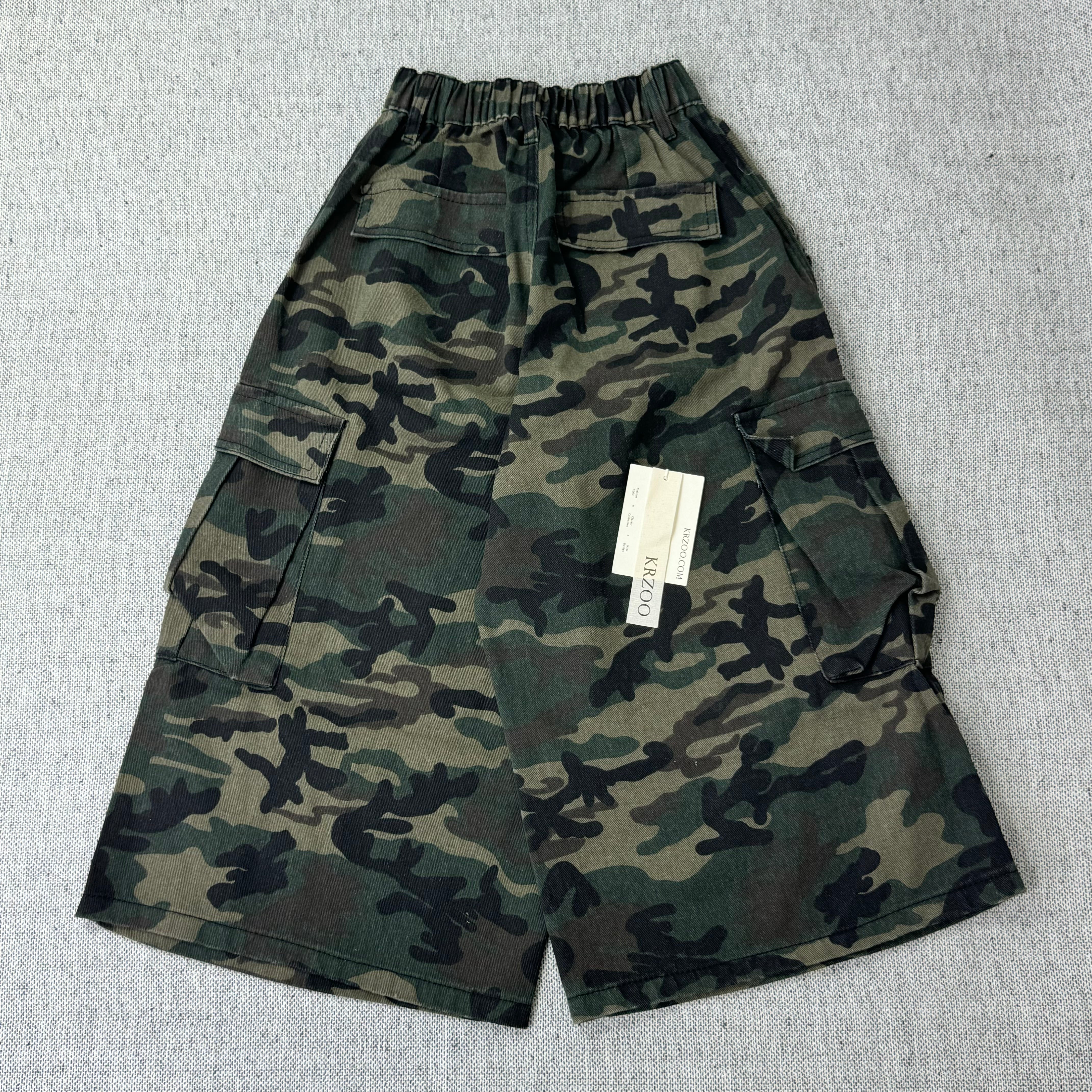 Camouflage five-pocket flared pants