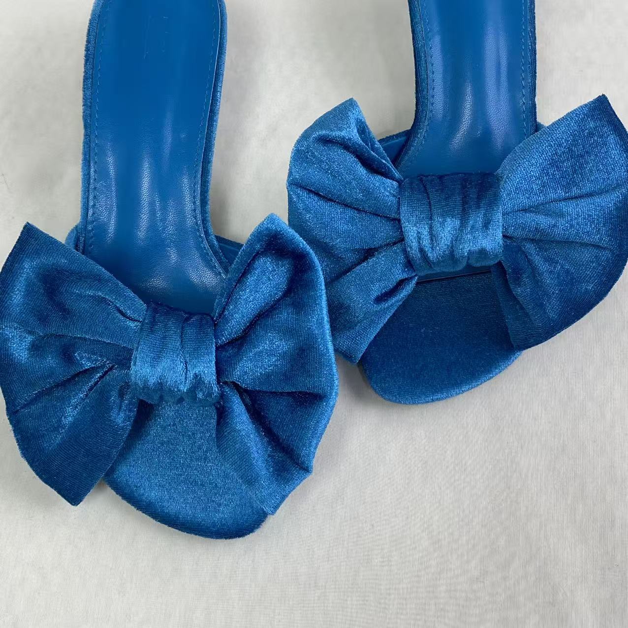 Bows and straps platform low-heeled shoes