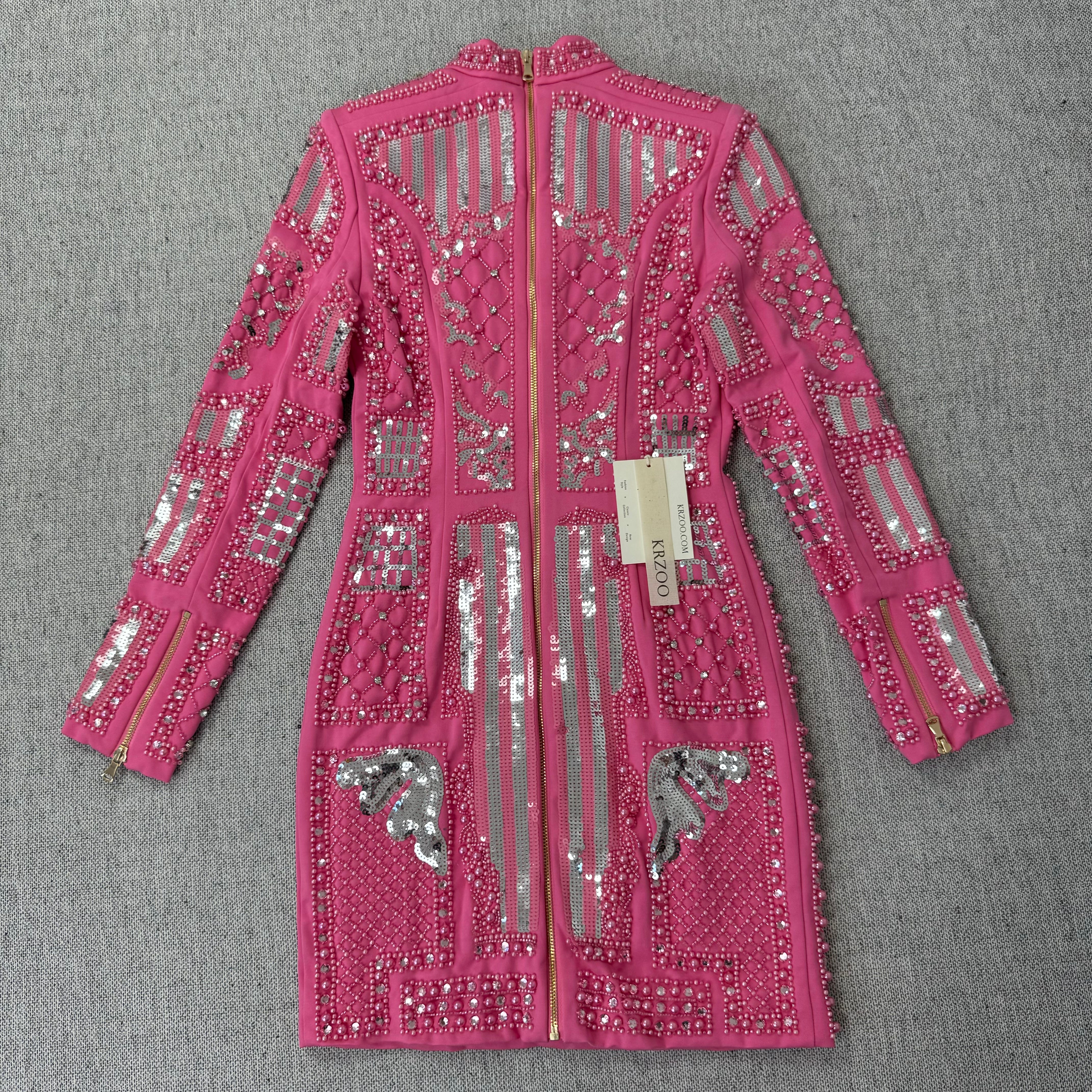 Heavyweight dress with diamond-set beads