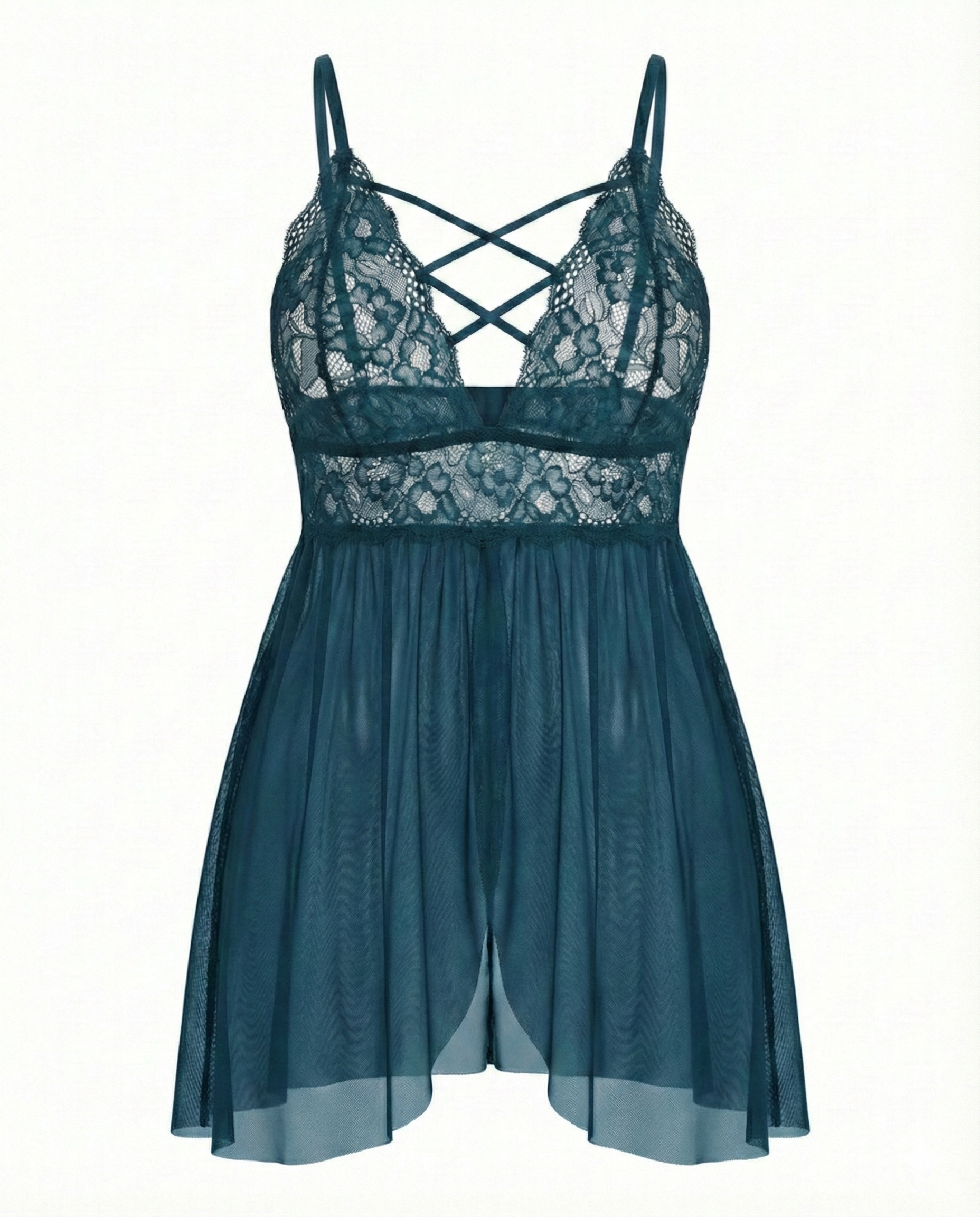 Sexy Plus Size Babydoll â€?V Neck Lace Snap Crotch Nightwear