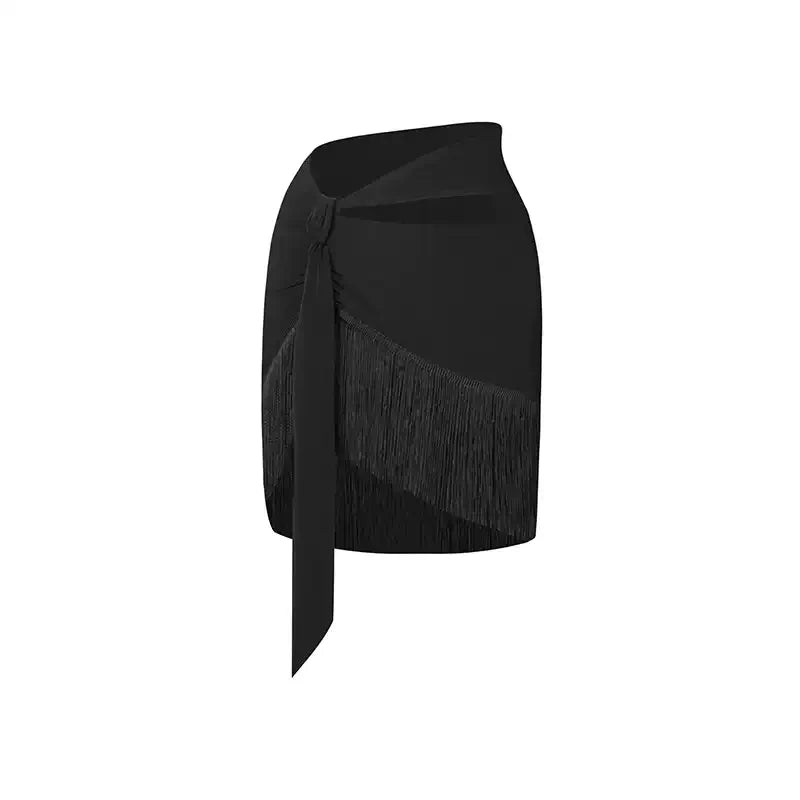 Girls Black Tassel Swing Dance Srts Practice Dancewear