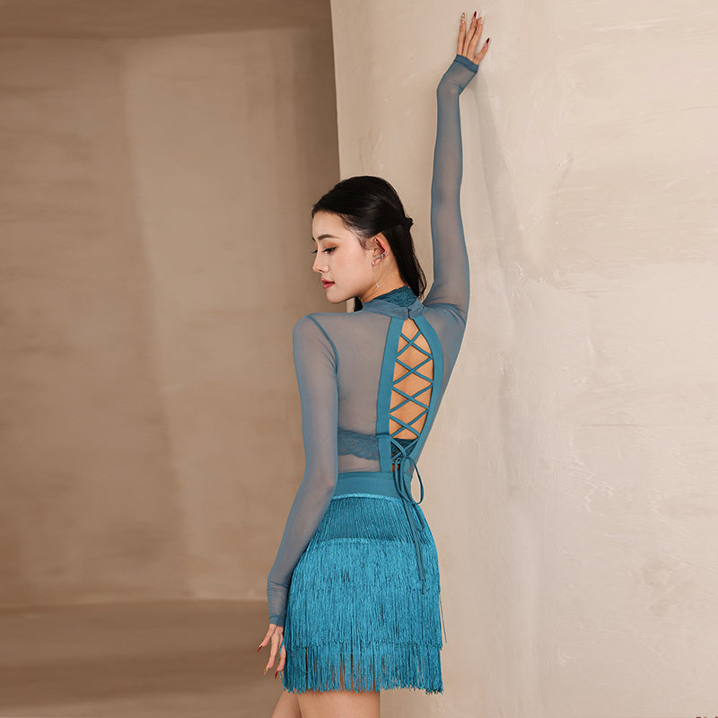 Women's Long Sleeves Dance Tops Bodysuit LeotarPractice DanceWear