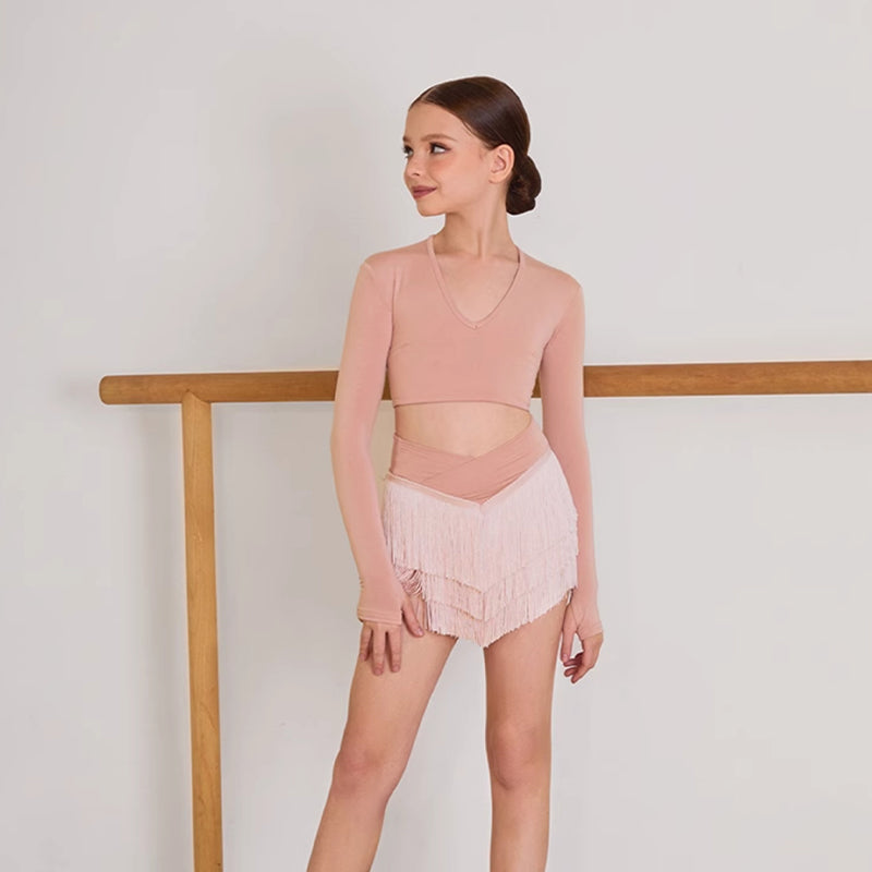 Girls Tassel Swing Dance Srts Practice Dancewear