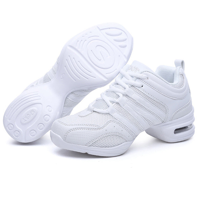 Women's Mesh Lace-up 4.5cm Heel Dance Sneakers Practice Dance Shoes JazDance