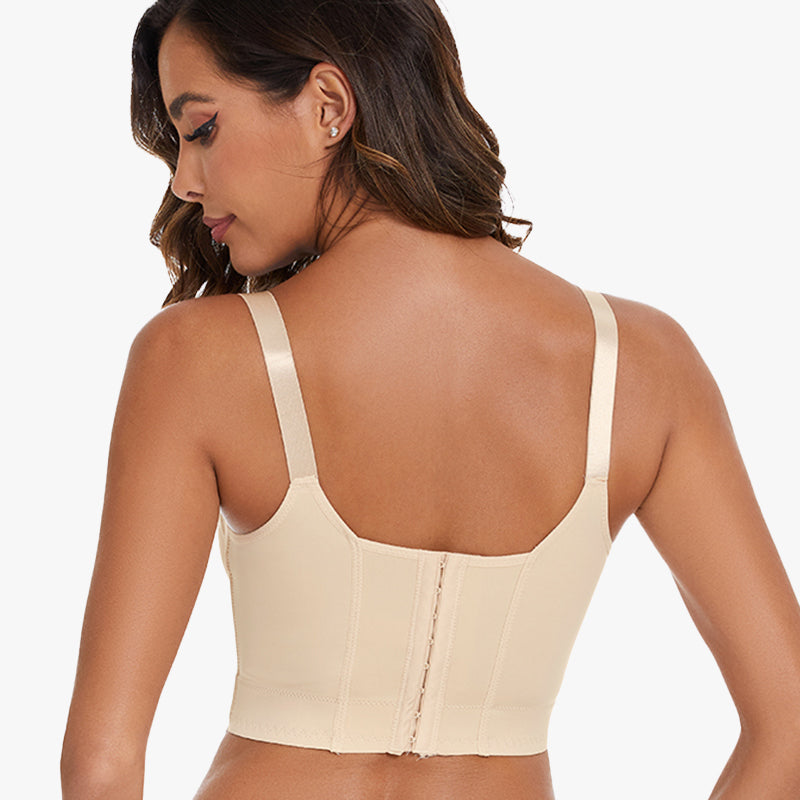 Smoothing Back Push-Up Enhancing Bra-Beige
