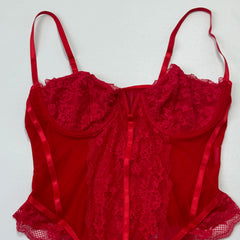 Lace French-style tight-fitting bandeau bodysuit