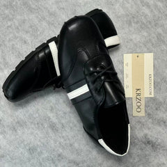 Retro square-top lace-up British style