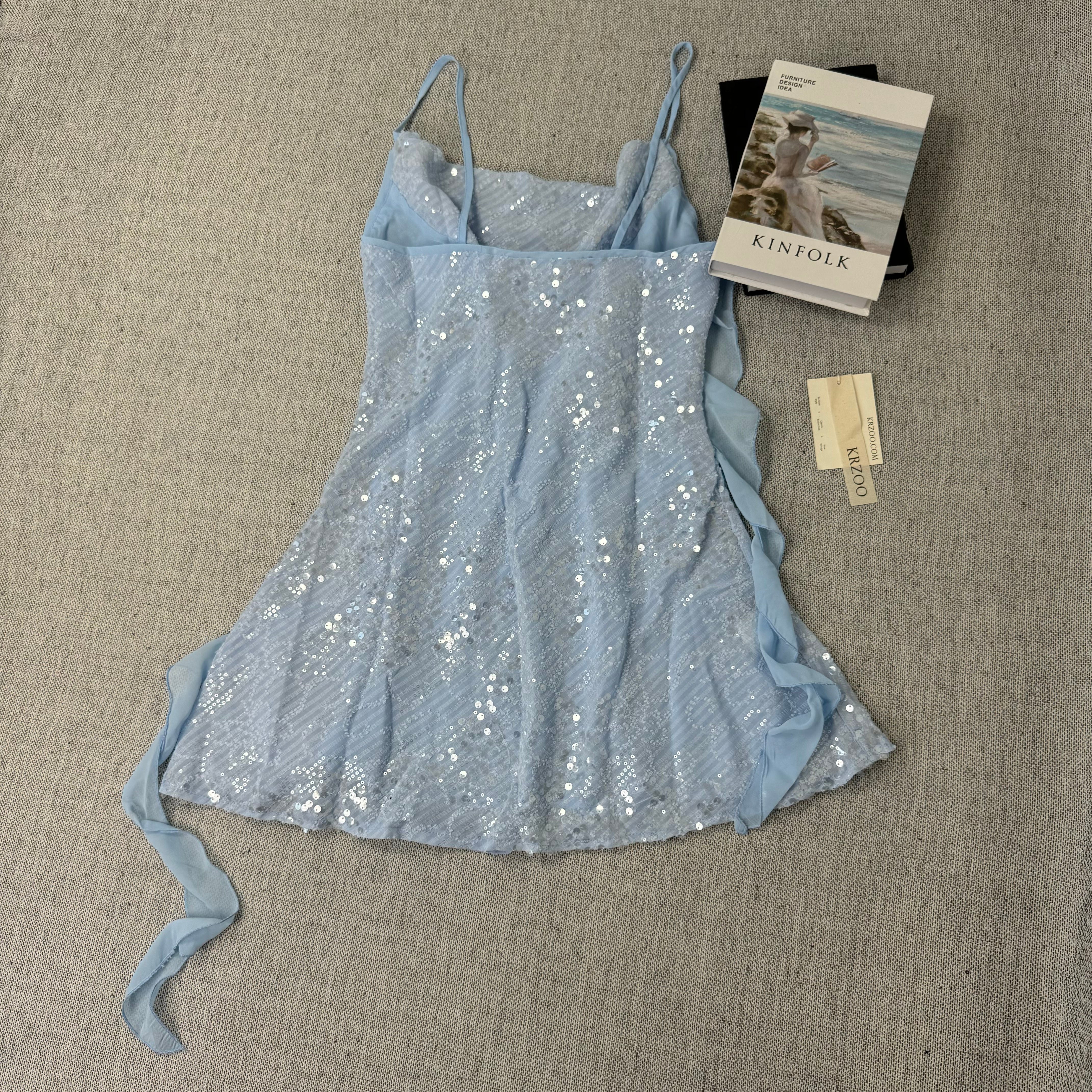 Layered decorative bead piece short dress