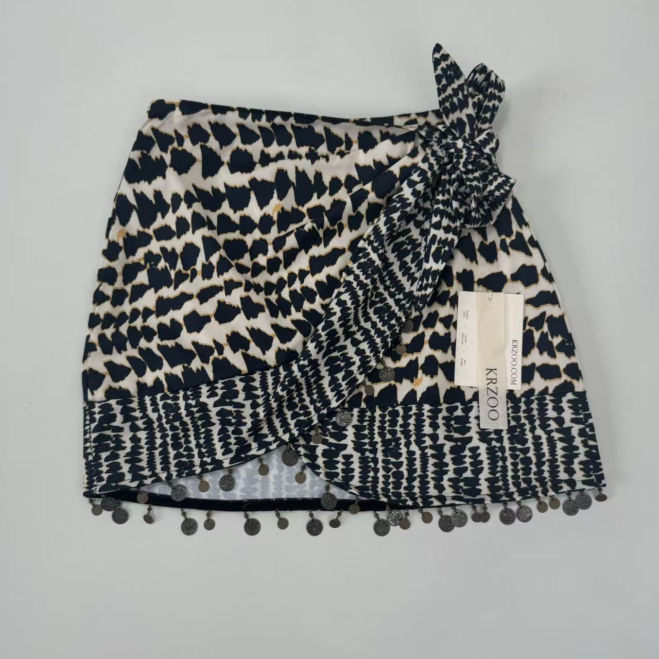 Beaded sequin double-breasted skirt