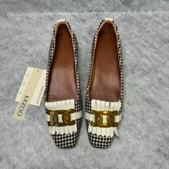 Fluffy shallow-toe retro small leather shoes