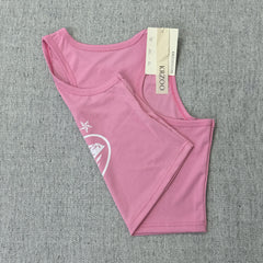 Strap-printed sports tank top