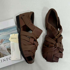 Hand-Woven Top-Grain Leather Sandals