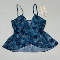 Strapless sheer mesh printed babydoll top