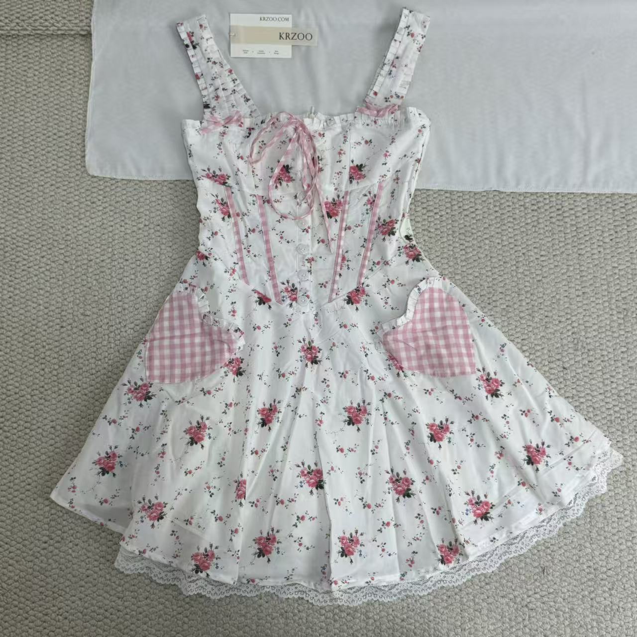 Floral print halter-neck mini dress