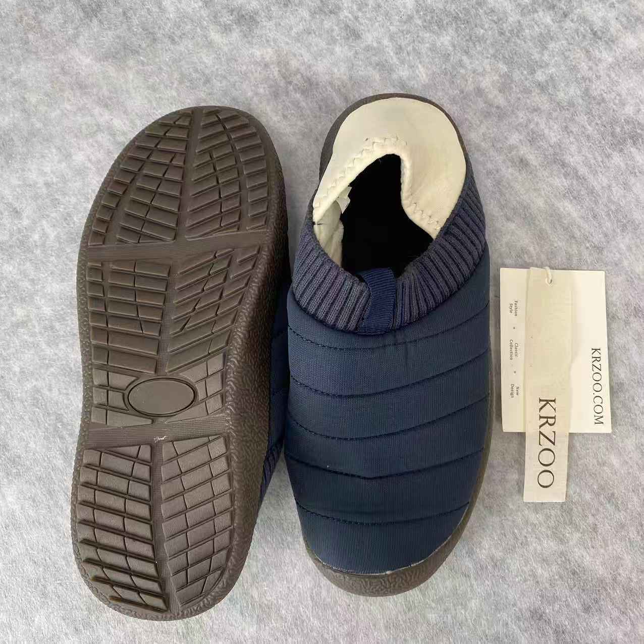 Wearing two pairs of short woolen shoes