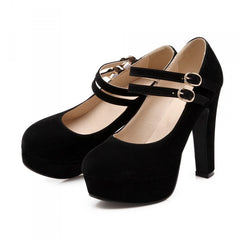 Double Ankle Strap Heel Pumps