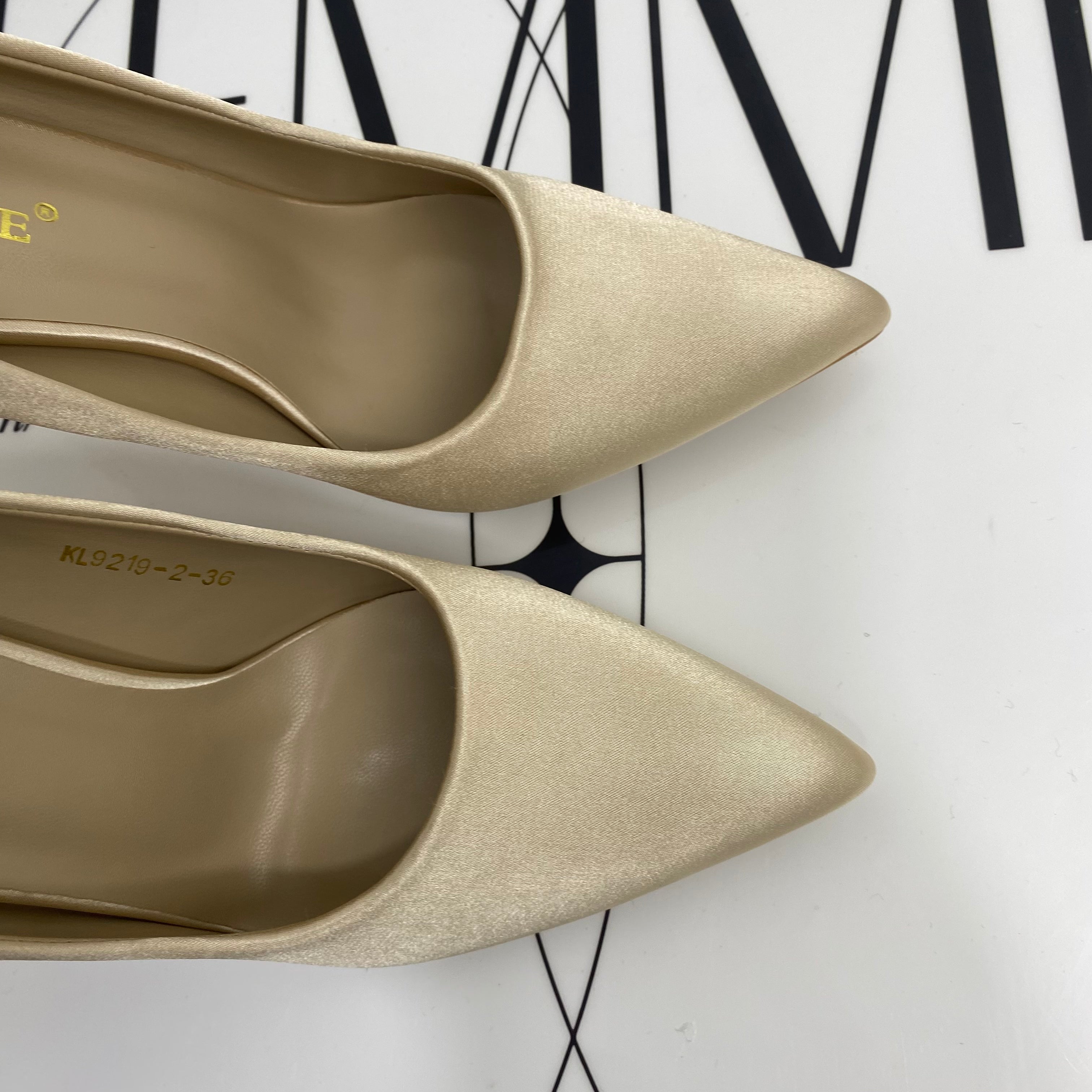 Pointed-Toe Satin High Heels